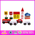 Trilha de trem de brinquedo de madeira de 40 pcs (w04c006)